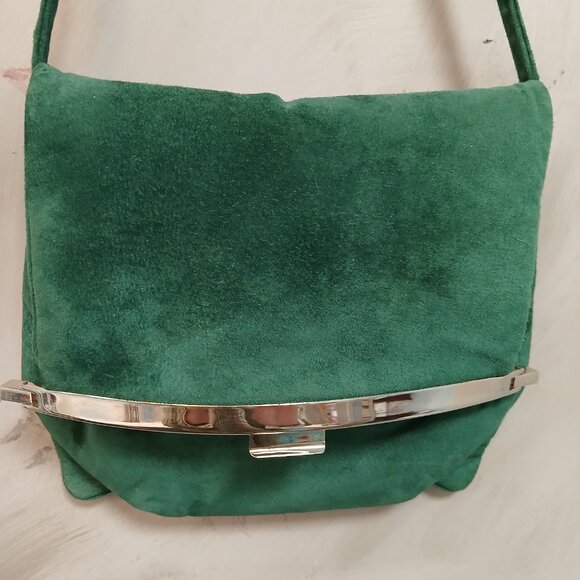 Vintage Emerald Green Suede Shoulder - Picture 4 of 13